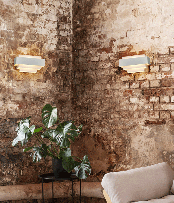 도리 사각 인테리어 벽전등 (블랙/화이트) 